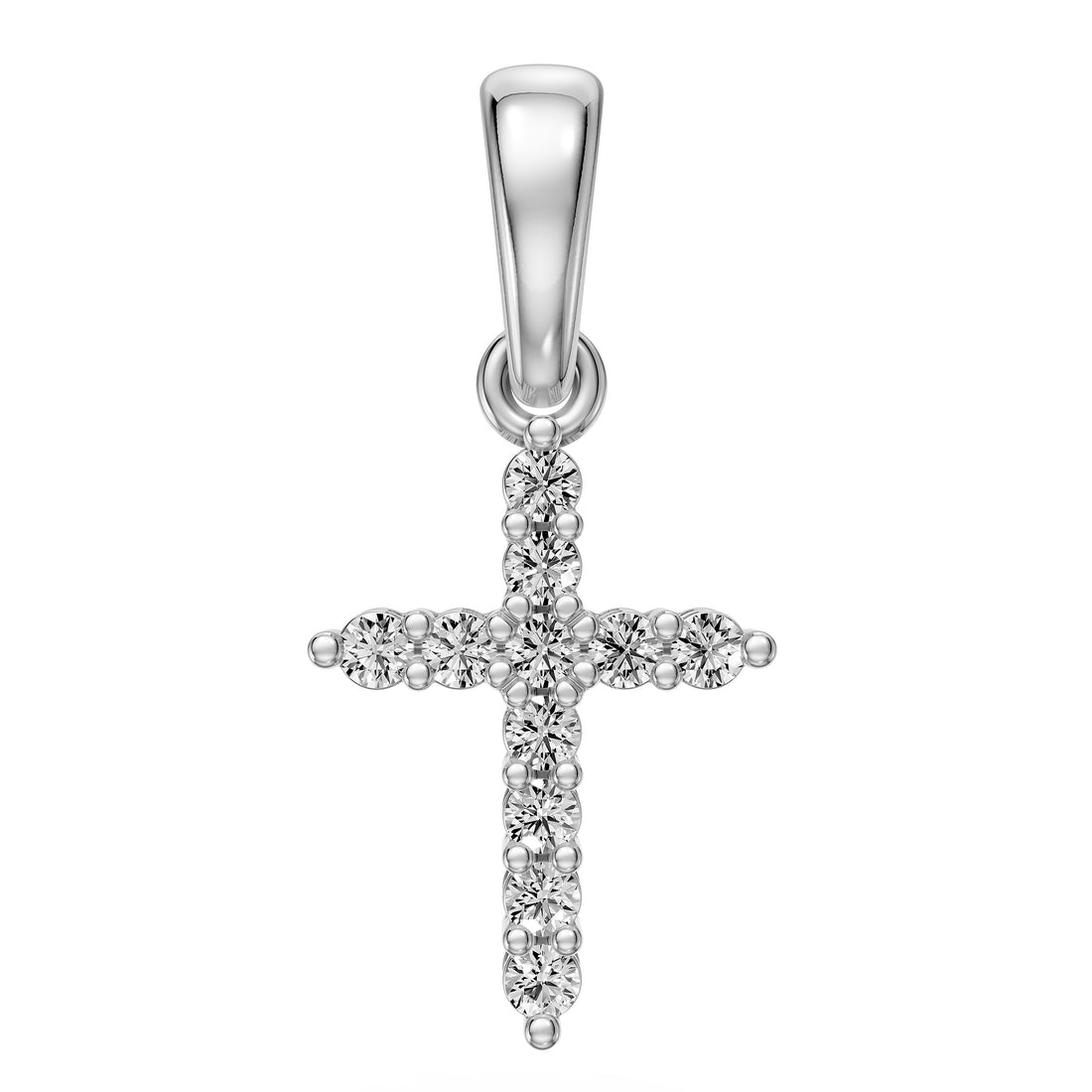 Diamond Cross Necklace in White Gold