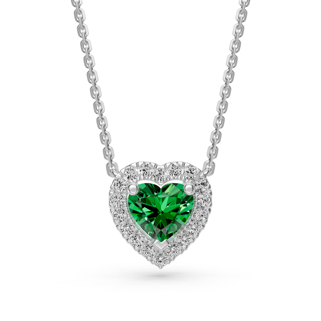 White Gold Necklace with Tsavorite Stone