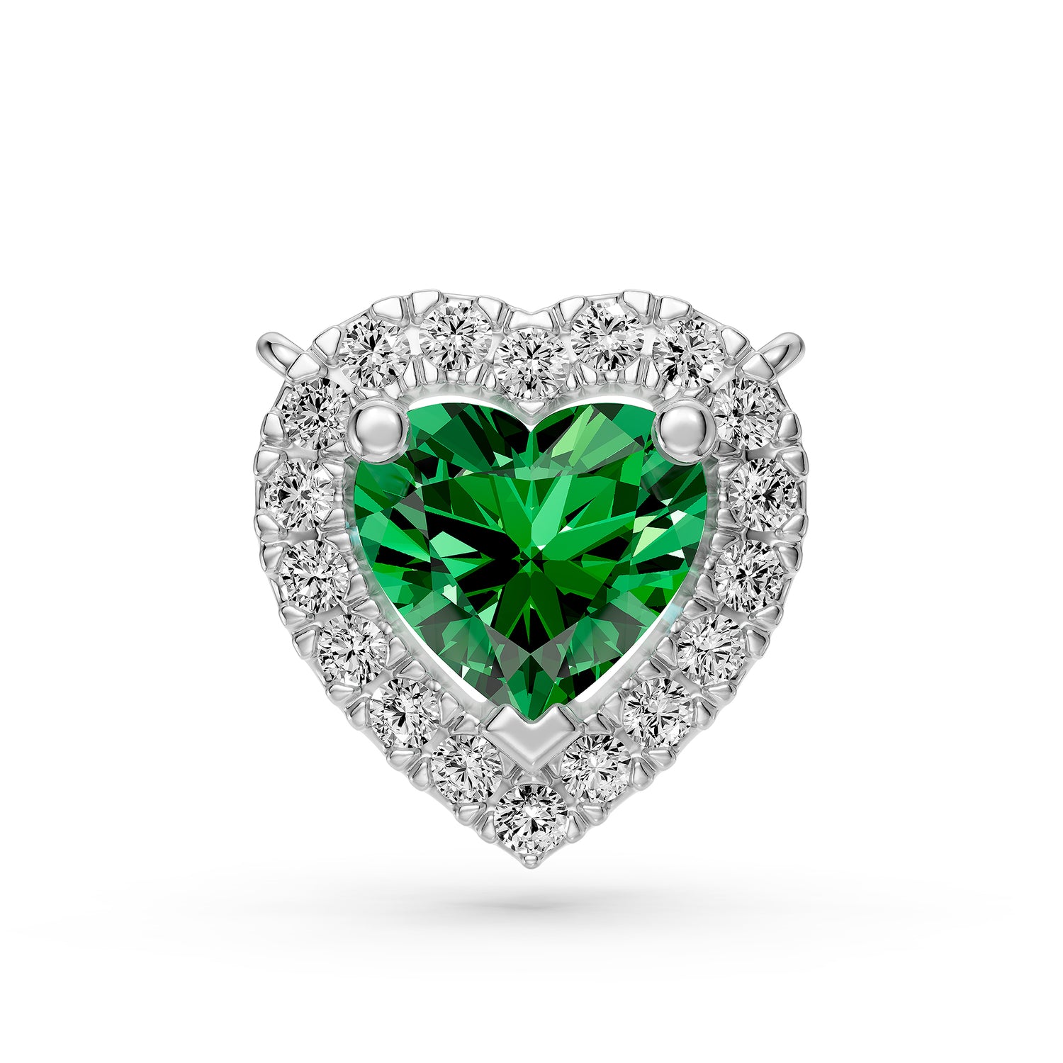 Balto aukso kaklo papuošalas su tsavoritu ir deimantais