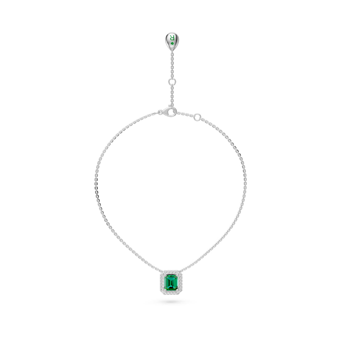 White Gold Necklace with Tsavorite Stone