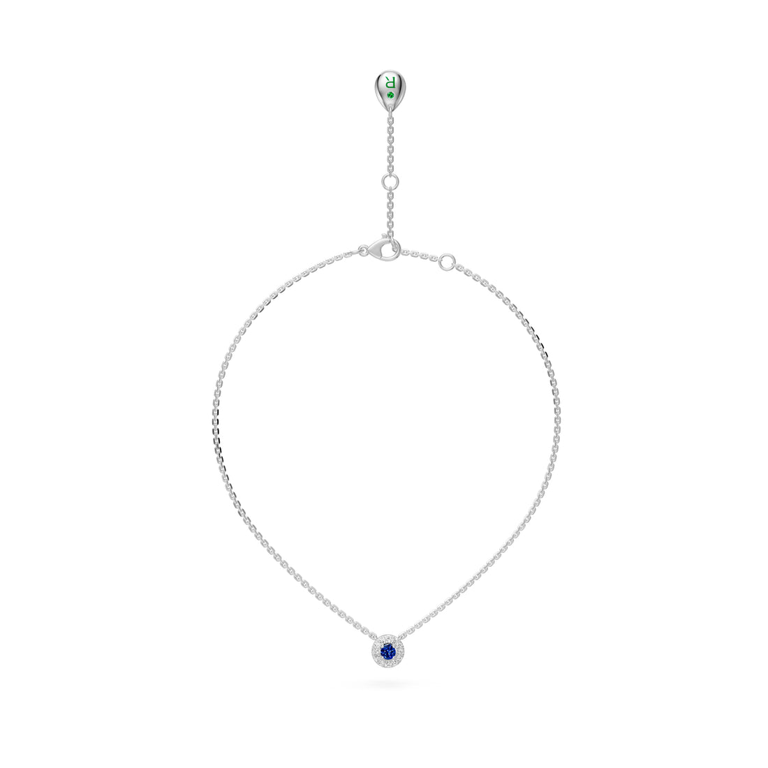 Diamond Necklace with Blue Sapphire