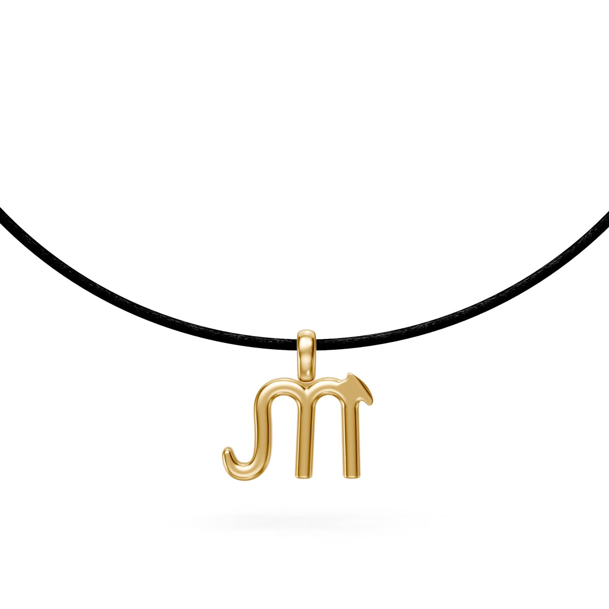 Geltono aukso kaklo papuošalas su zodiako ženklu Skorpionas ir deimantais