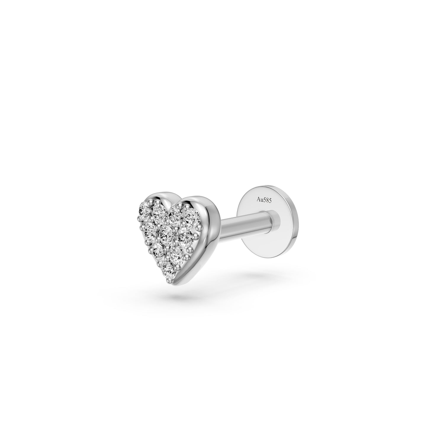 Heart Piercing in White Gold