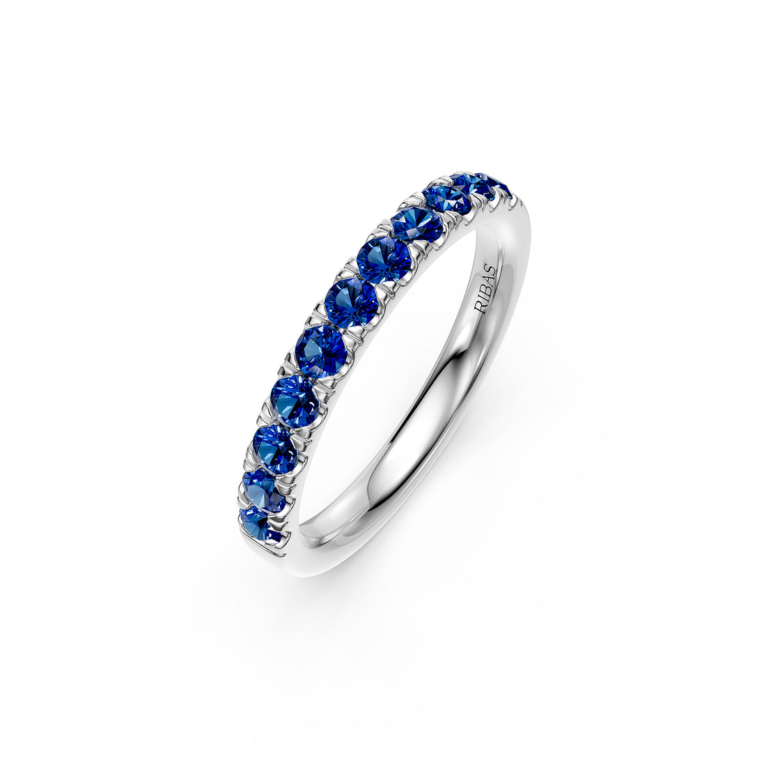 Sapphire Band Ring in White Gold