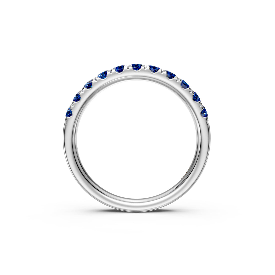 Sapphire Band Ring in White Gold
