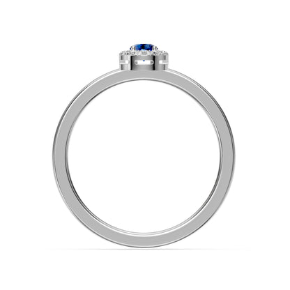 Emerald and Diamond Ring in White Gold
