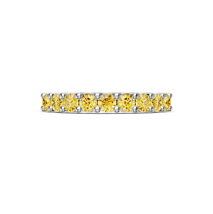 Yellow Sapphire Band Ring in White Gold