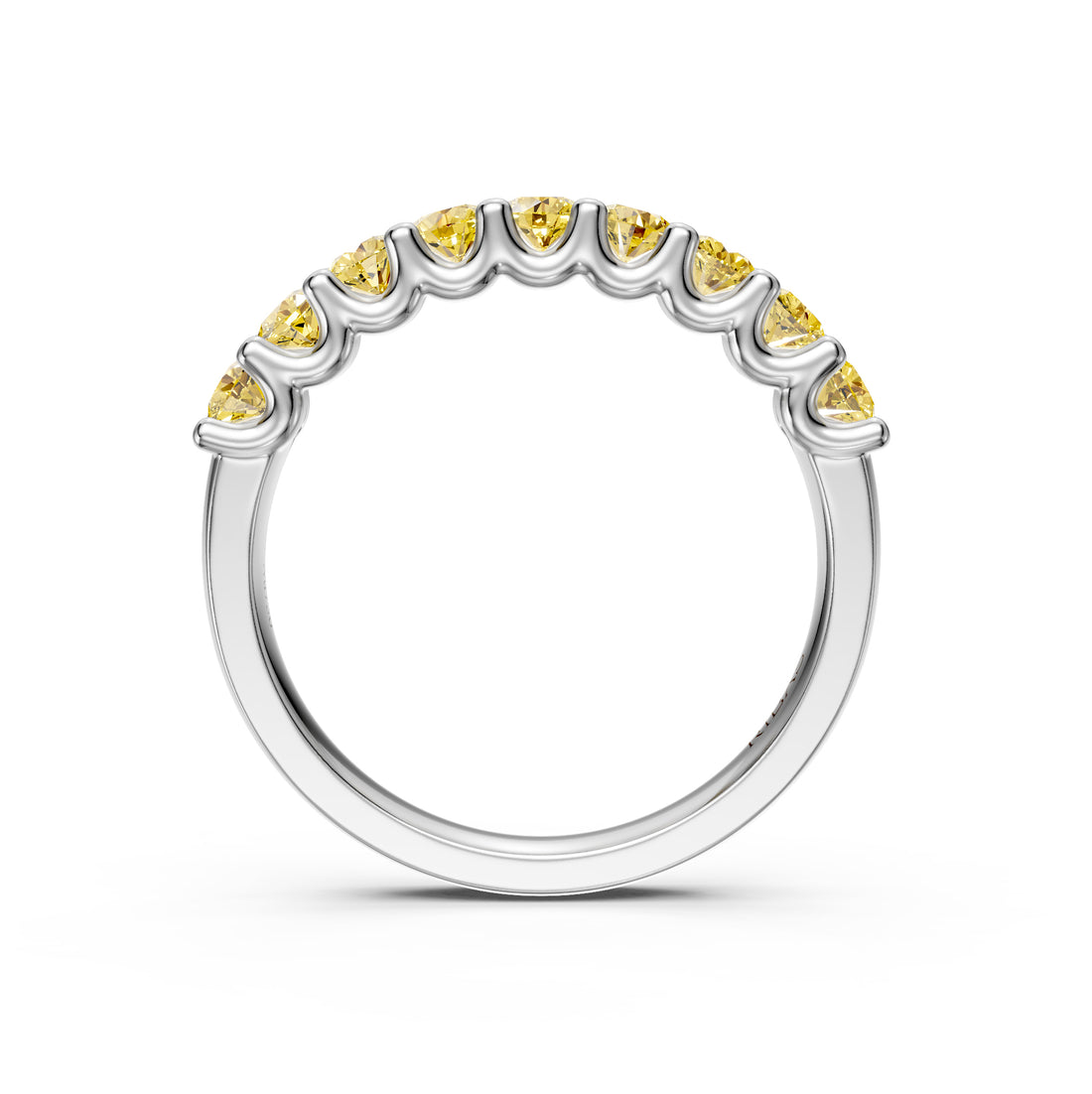 Yellow Sapphire Band Ring in White Gold