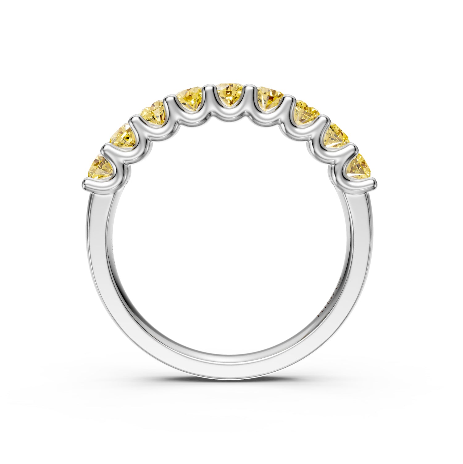Yellow Sapphire Band Ring in White Gold