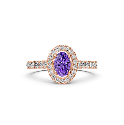 Diamond Ring with Tanzanite in Rose Gold