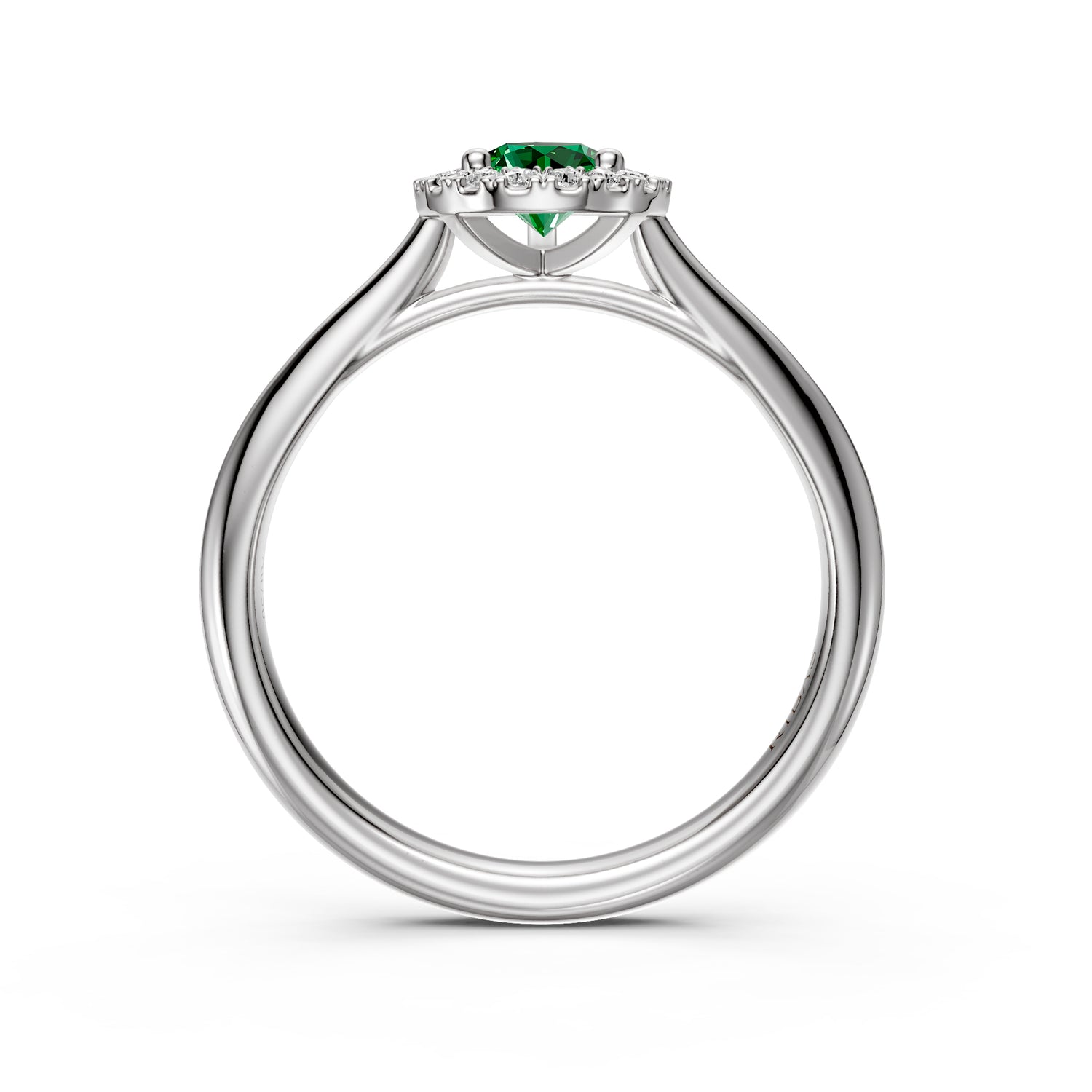 Diamond Ring with Tsavorite in White Gold