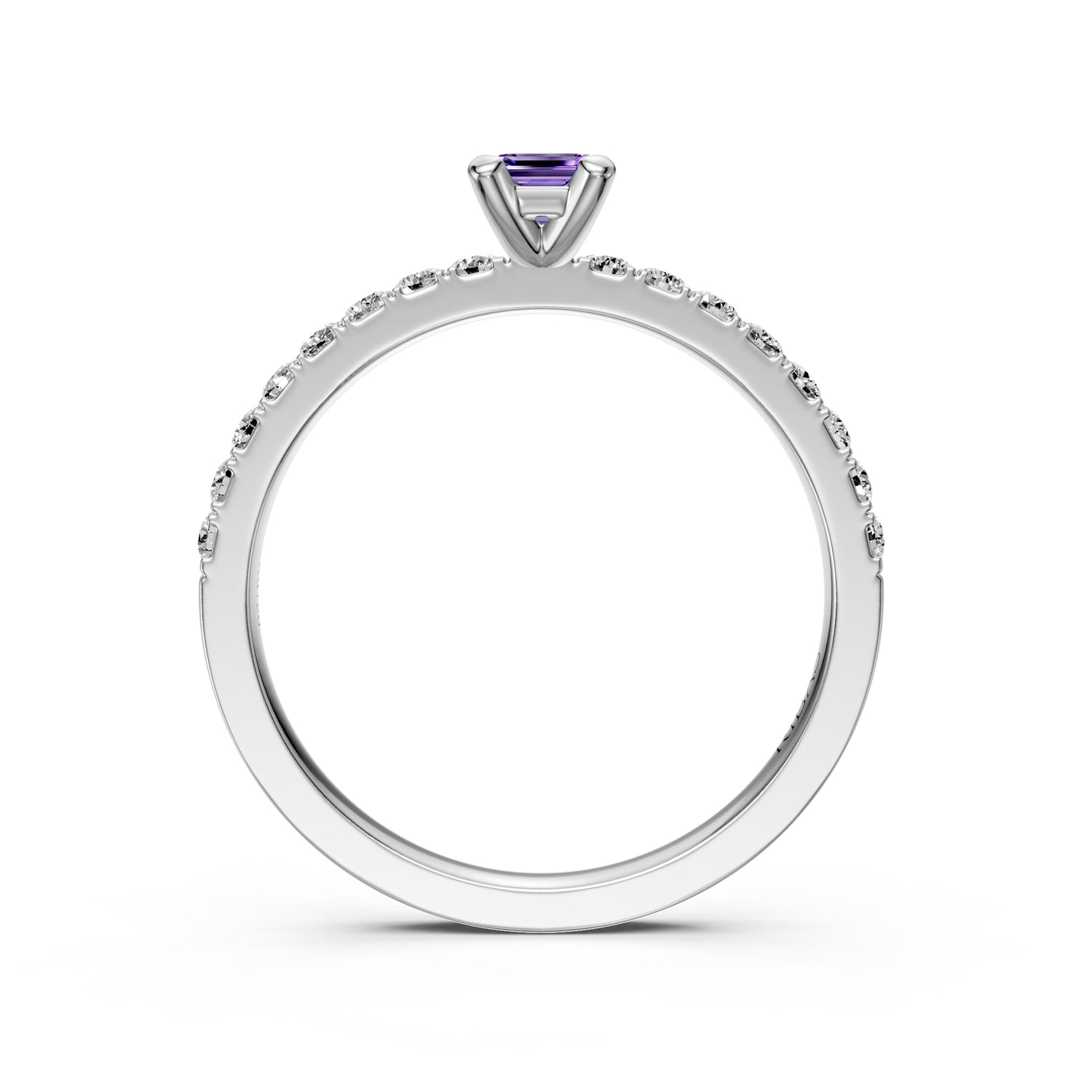 Diamond Ring with Tanzanite in White Gold