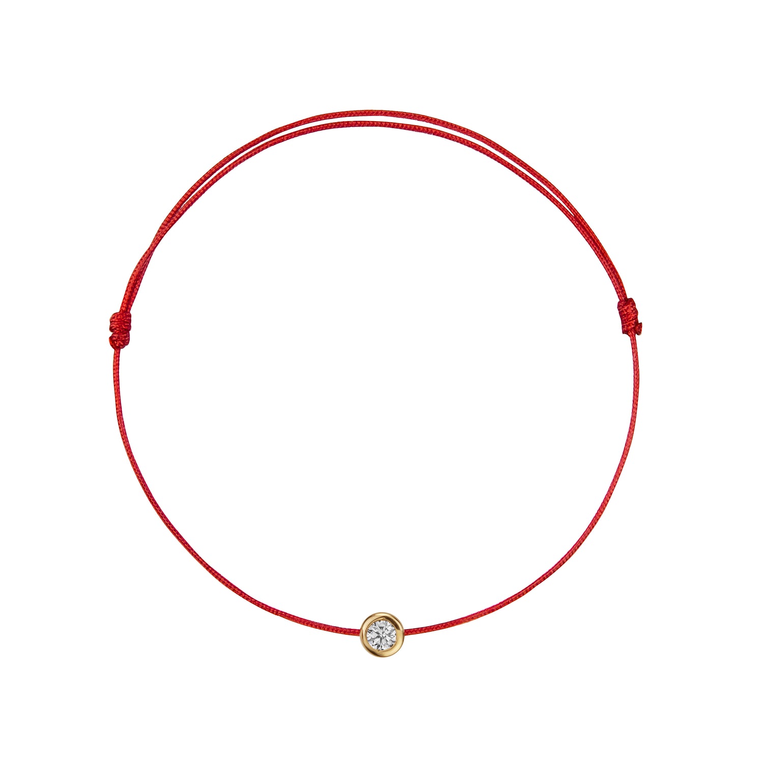 String Bracelet with Diamond in Yellow Gold