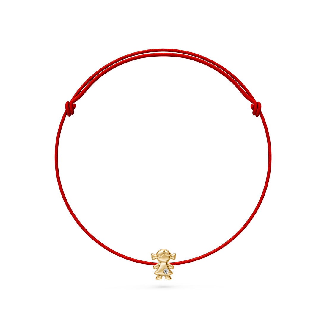 String Bracelet with Diamond in Yellow Gold "Girl"