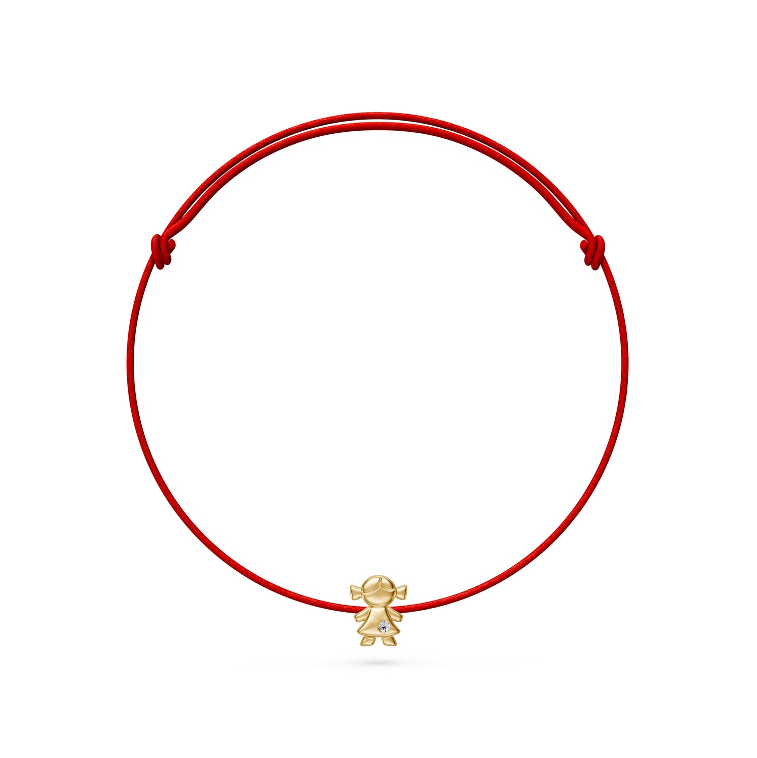 String Bracelet with Diamond in Yellow Gold "Girl"