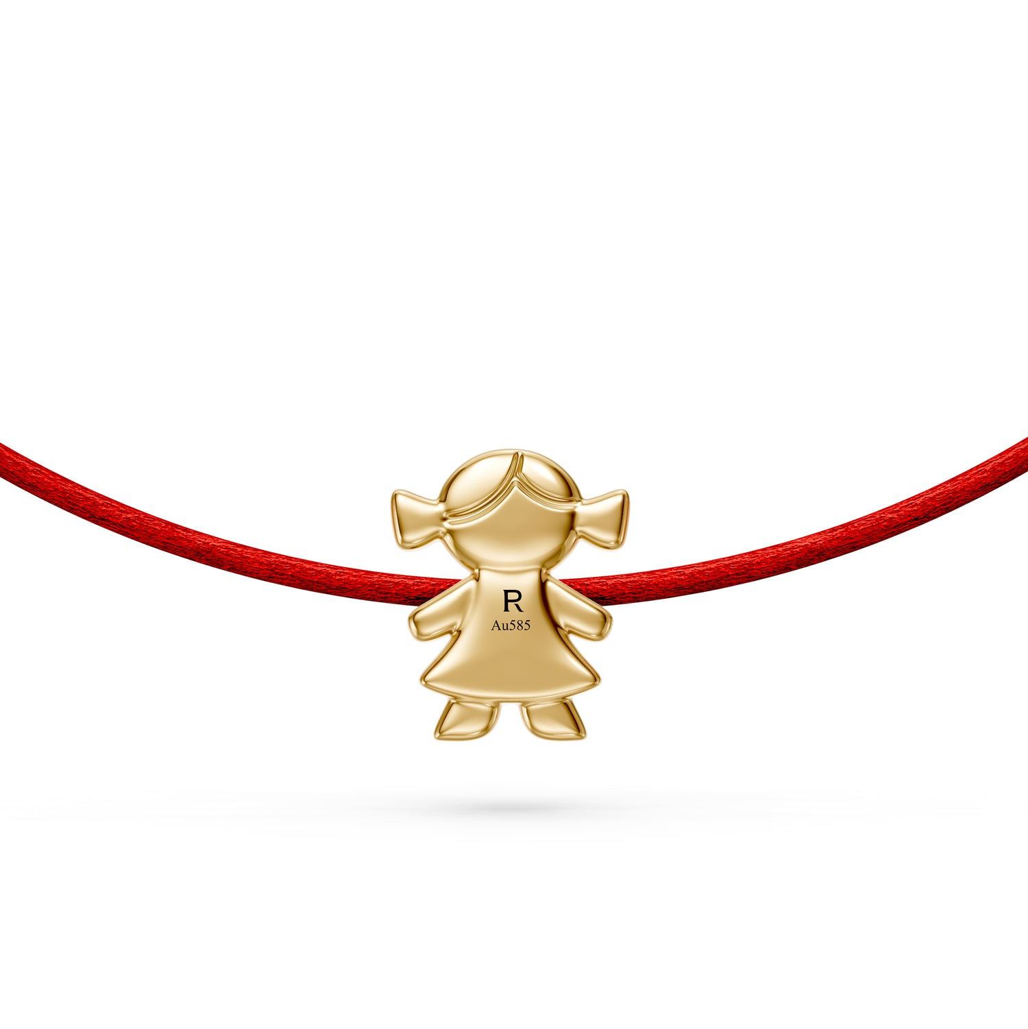 String Bracelet with Diamond in Yellow Gold "Girl"