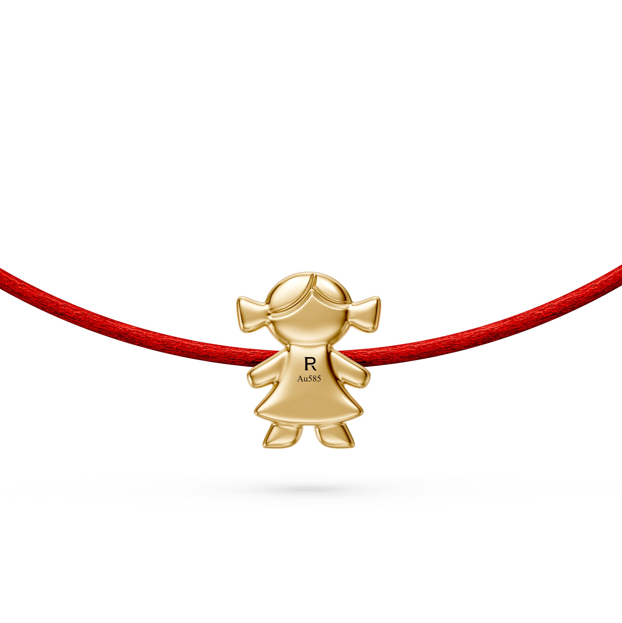 String Bracelet with Diamond in Yellow Gold "Girl"