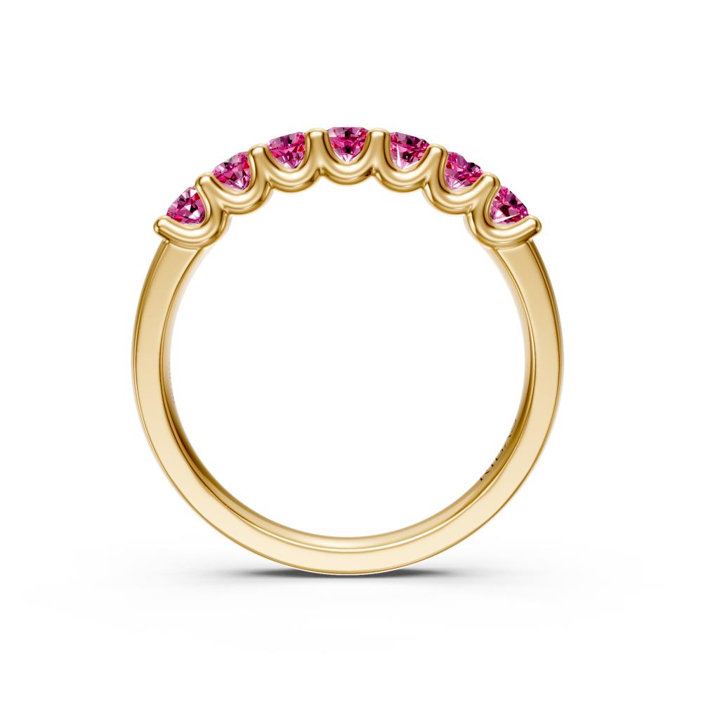 Pink Sapphire Band Ring in Yellow Gold
