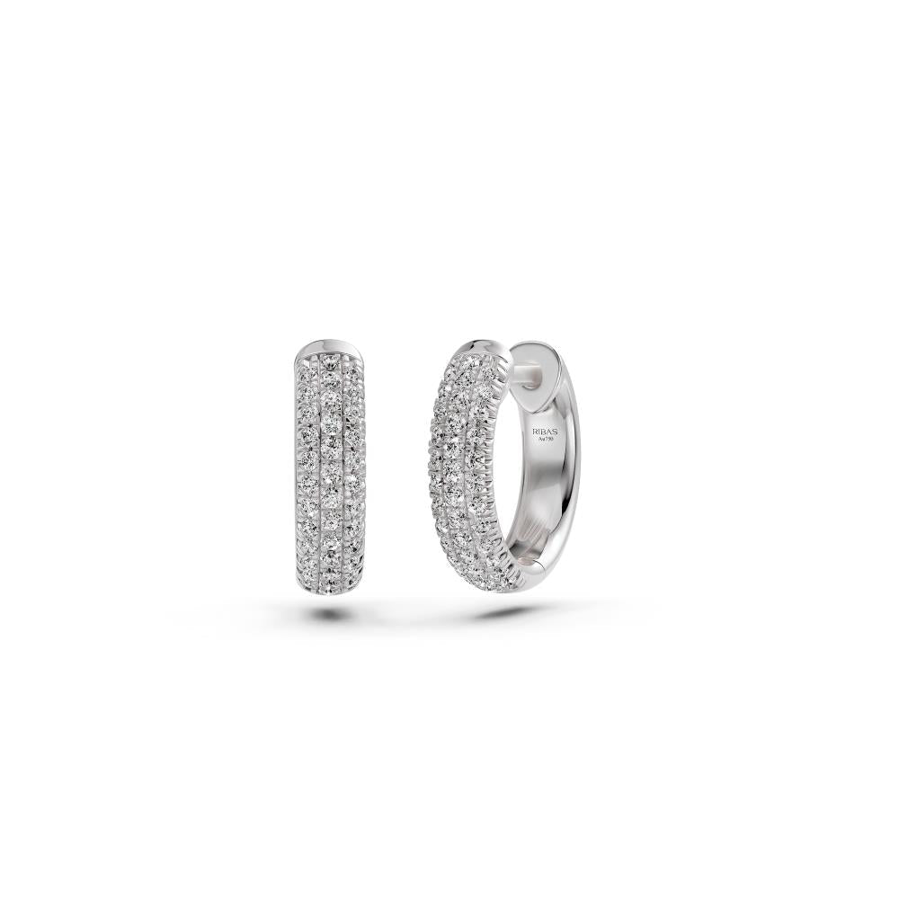 Diamond Hoop Earrings in White Gold