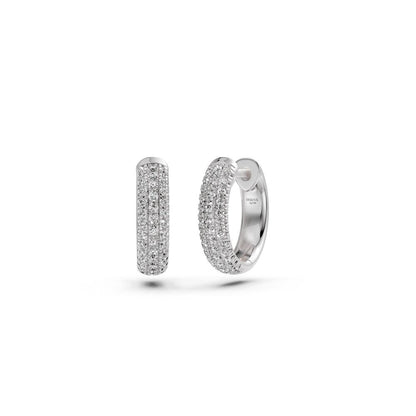 Diamond Hoop Earrings in White Gold