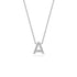 Mini Diamond Letter A Pendant in White Gold