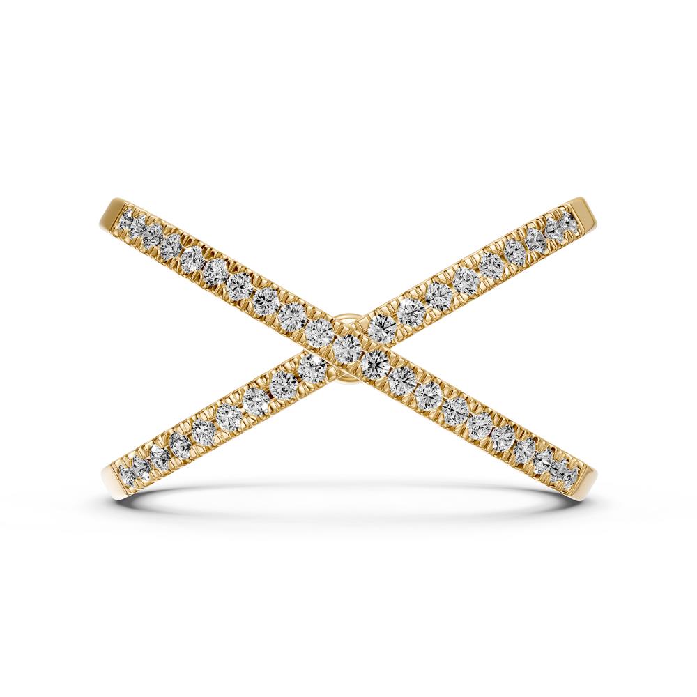 Diamond Ring "X" in Yellow Gold