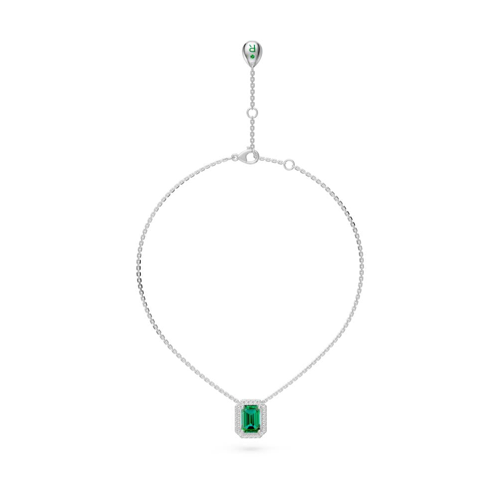 White Gold Necklace with Tsavorite Stone