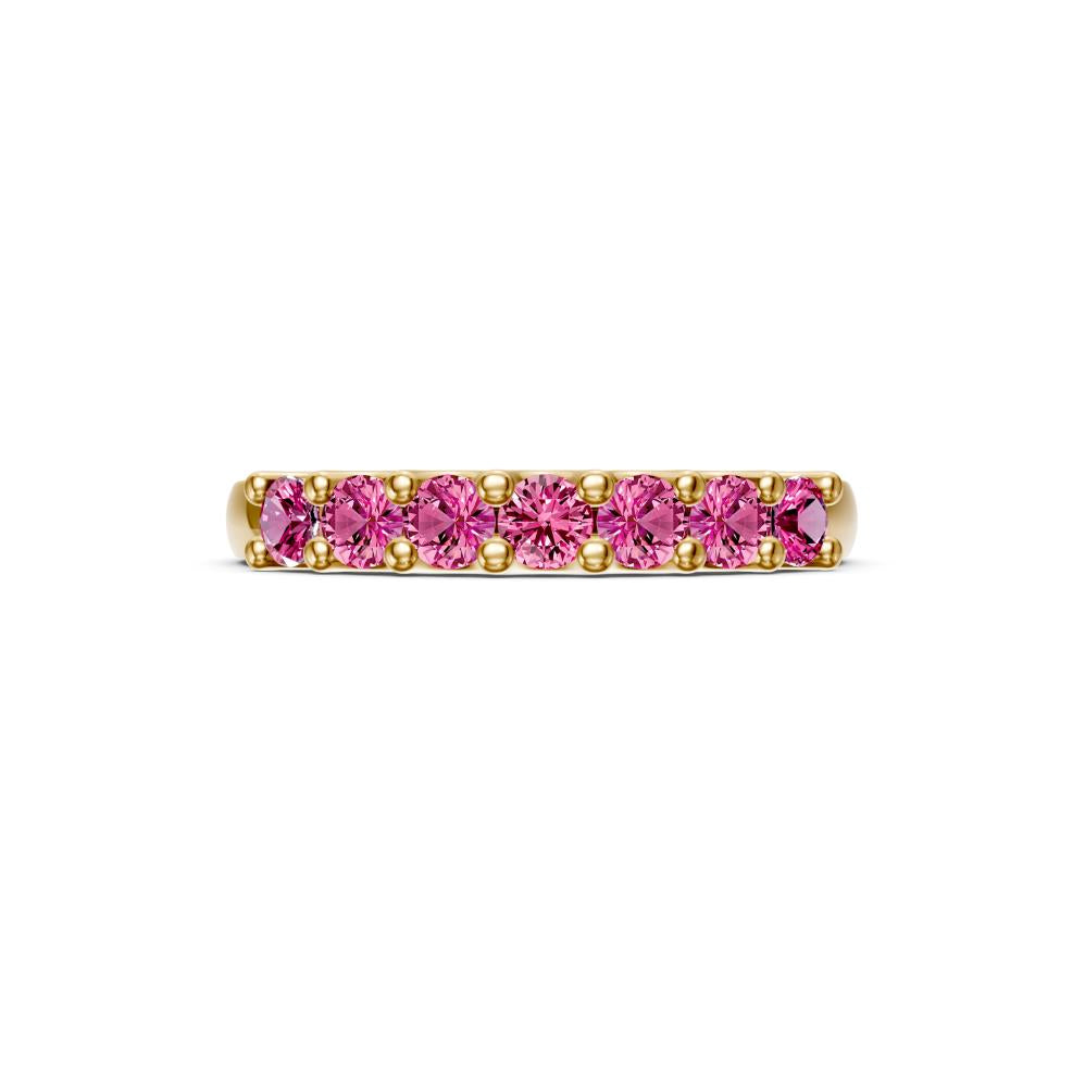 Pink Sapphire Band Ring in Yellow Gold