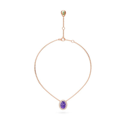 Rose Gold Necklace with Tanzanite Stone