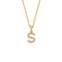 Mini Diamond Letter S Pendant in Yellow Gold
