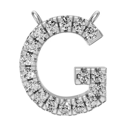 Diamond Letter G Necklace in White Gold