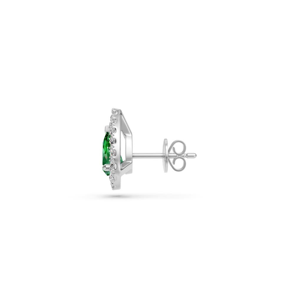 Diamond Earrings in White Gold with Tsavorites