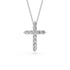 Diamond Cross Pendant in White Gold - Medium
