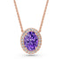 Rose Gold Necklace with Tanzanite Stone