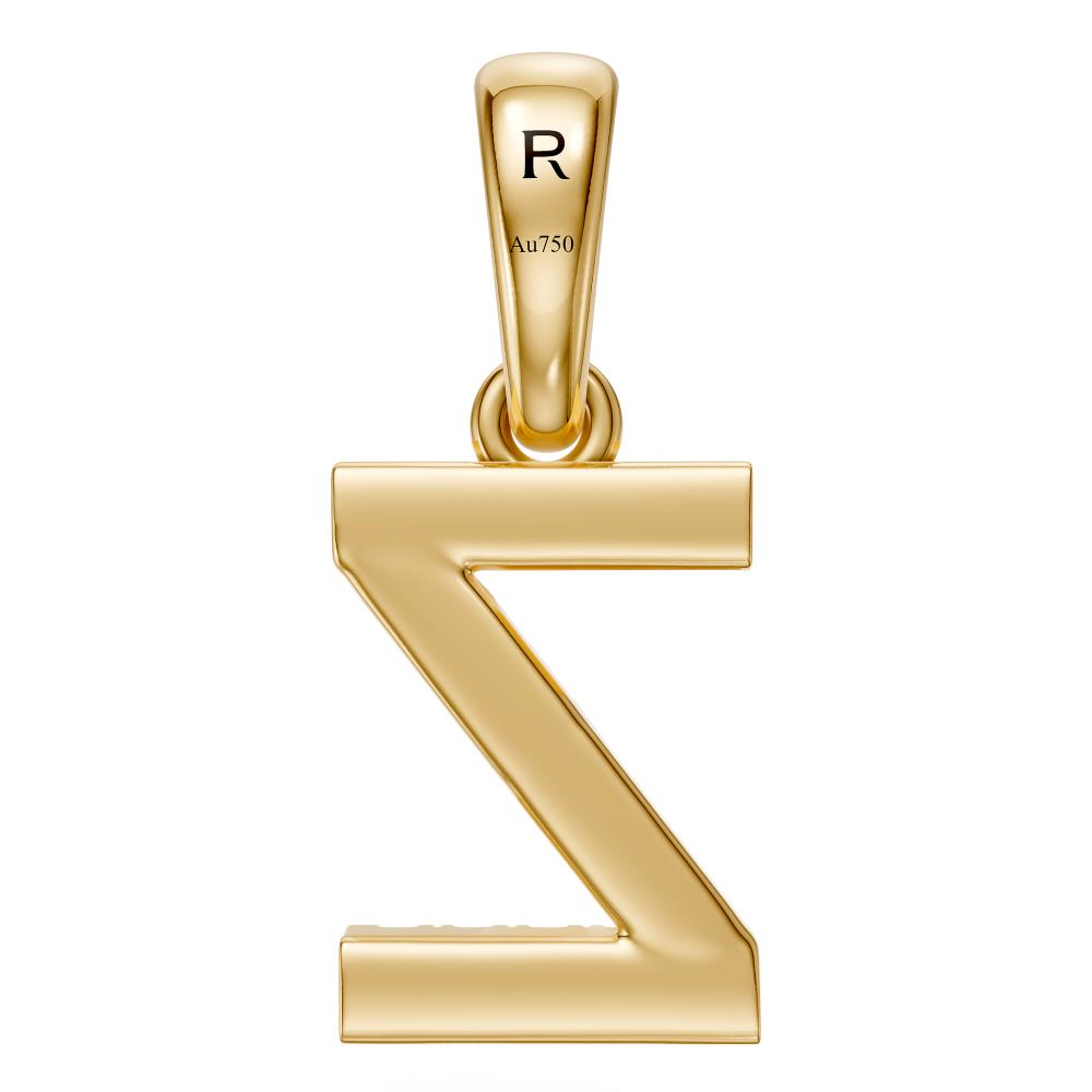 Mini Diamond Letter Z Pendant in Yellow Gold