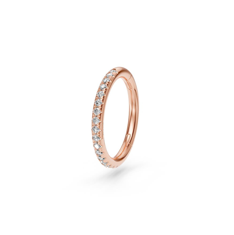 Hoop Earring in Rose Gold with Diamonds