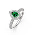 Diamond Ring with Tsavorites in White Gold