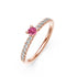 Diamond Ring with Pink Sapphire in Rose Gold