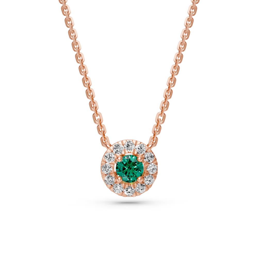 Rose Gold Necklace with Green Sapphire