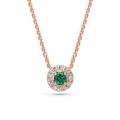 Rose Gold Necklace with Green Sapphire