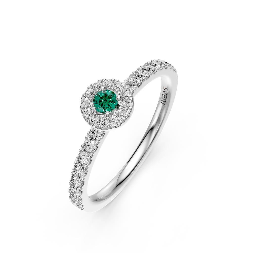 Diamond Ring with Sapphire in White Gold – Ribas Jewellery