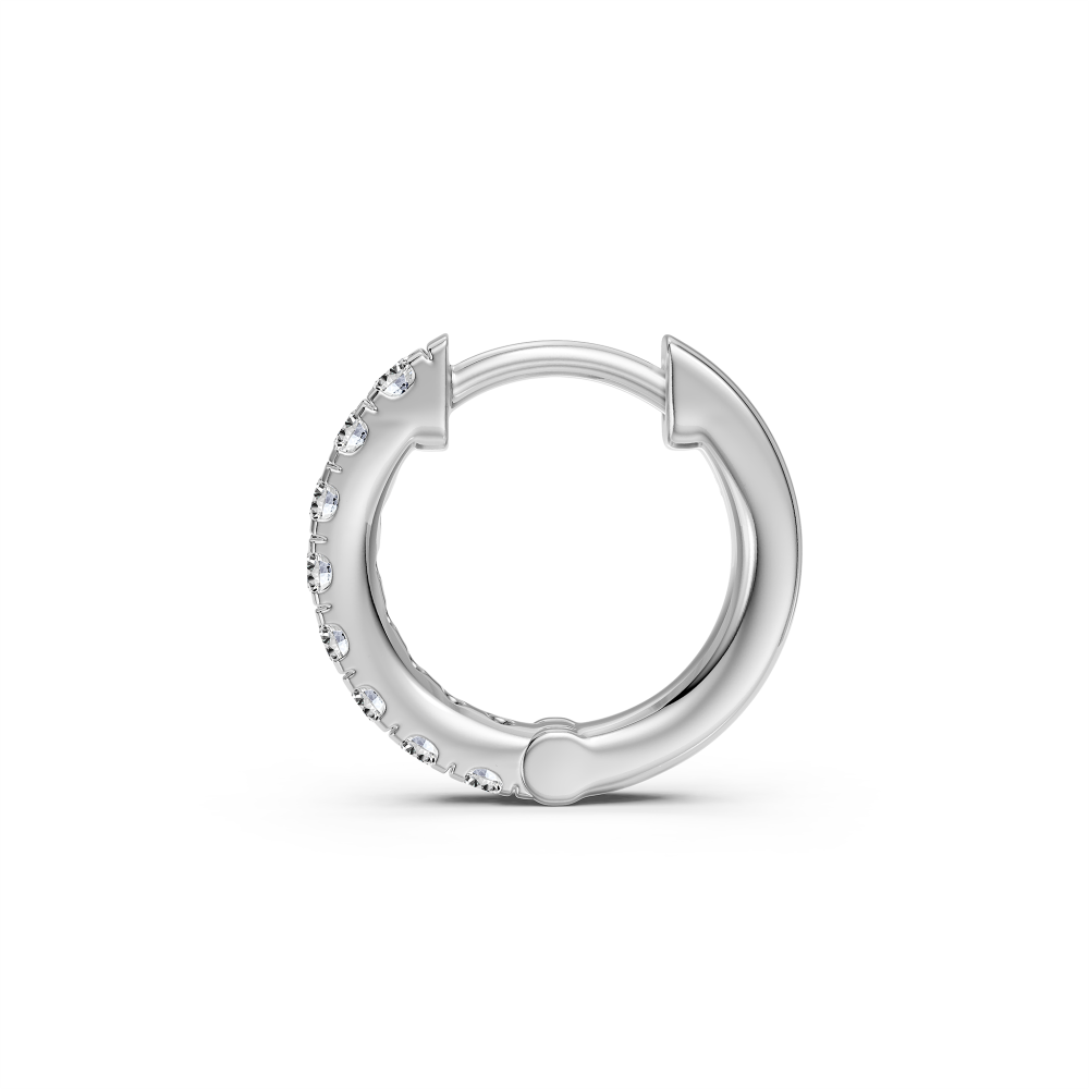 Diamond Hoop Earrings in White Gold