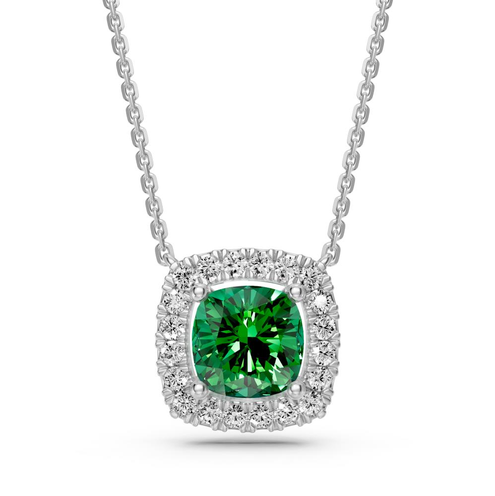 White Gold Necklace with Tsavorite Stone