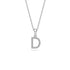 Mini Diamond Letter D Pendant in White Gold