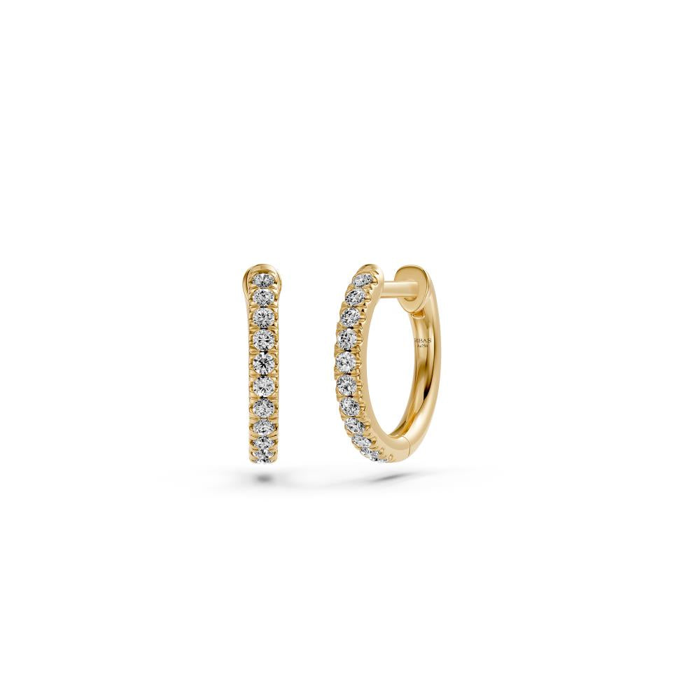 Diamond Hoop Earrings in Yellow Gold