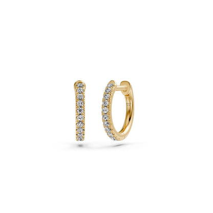 Diamond Hoop Earrings in Yellow Gold