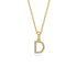 Mini Diamond Letter D Pendant in Yellow Gold