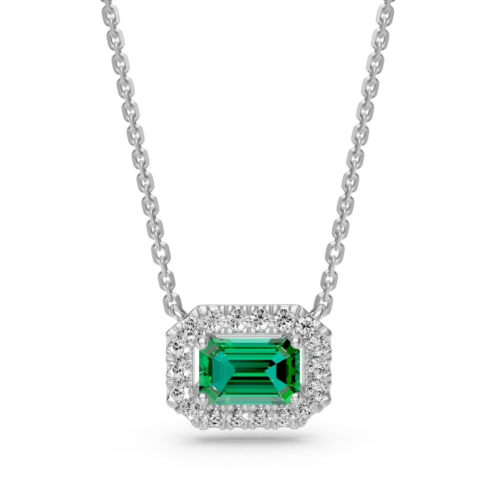 White Gold Necklace with Tsavorite Stone