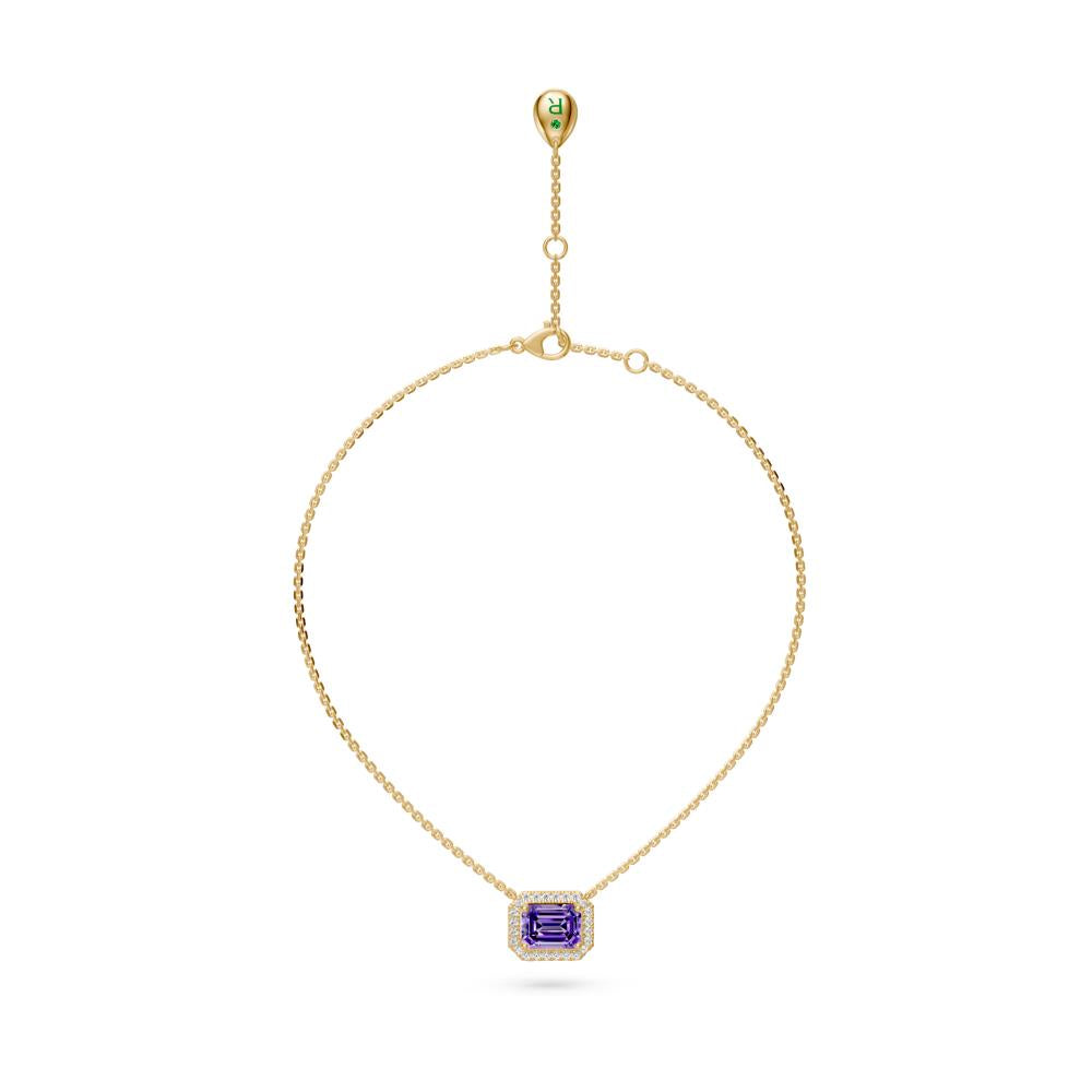 Yellow Gold Necklace with Tsavorite Stone