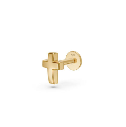 Cross Piercing in Yellow Gold